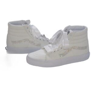 Luxe Crystal Diamond Classic Lace Up Vans Hightop All Sizes New With Box